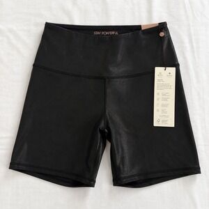 Calia Faux Leather Bike Shorts High Rise Sculpt Athleisure Compression Shorts